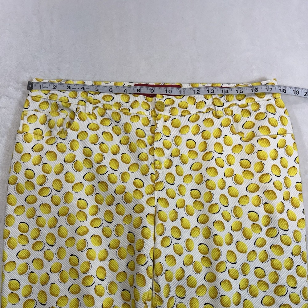 Marina Rinaldi Sport Textured Slim Crop Pant Womans 19 US 10 Lemon Print Cruise - Picture 9 of 12